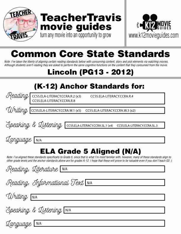 Lincoln Movie Guide | Questions | Worksheet | Google Form (PG13 - 2012) CCSS Alignment