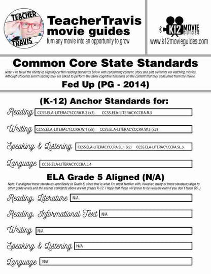 Fed Up Documentary Movie Guide | Questions | Worksheet | Google Formats (PG - 2014) CCSS