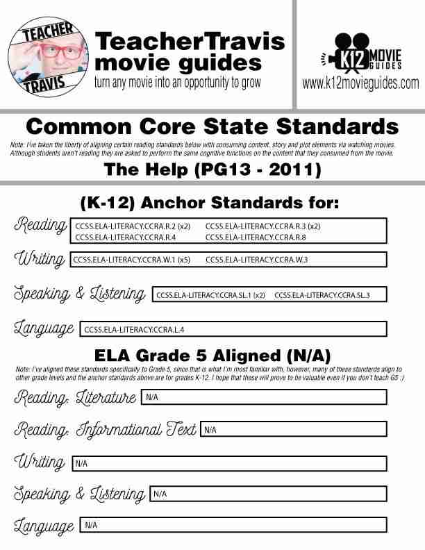 The Help Movie Viewing Guide | Questions | Worksheet | Google Forms (PG13 - 2011) CCSS Alignment