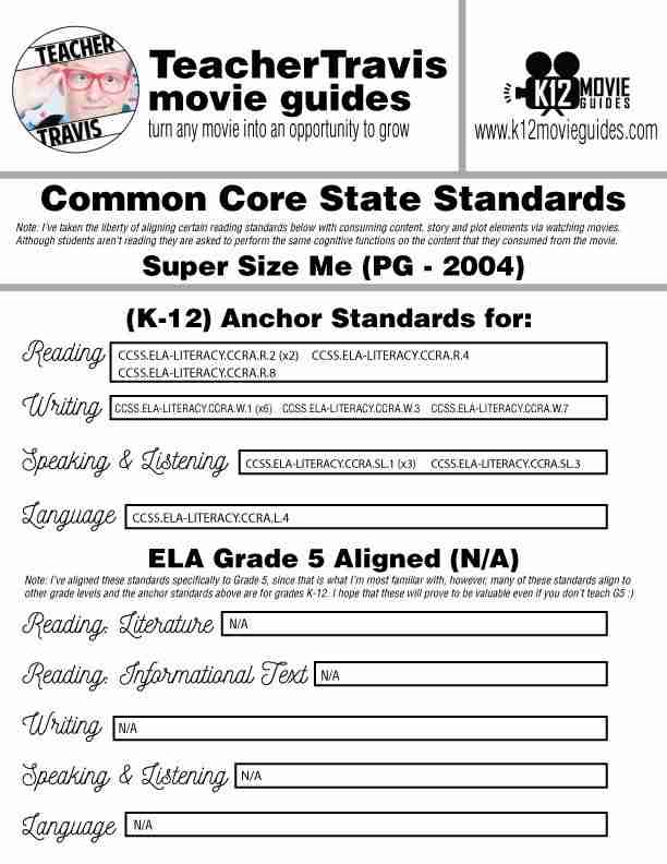 Super Size Me Movie Guide | Worksheet | Questions | Google (PG - 2004)