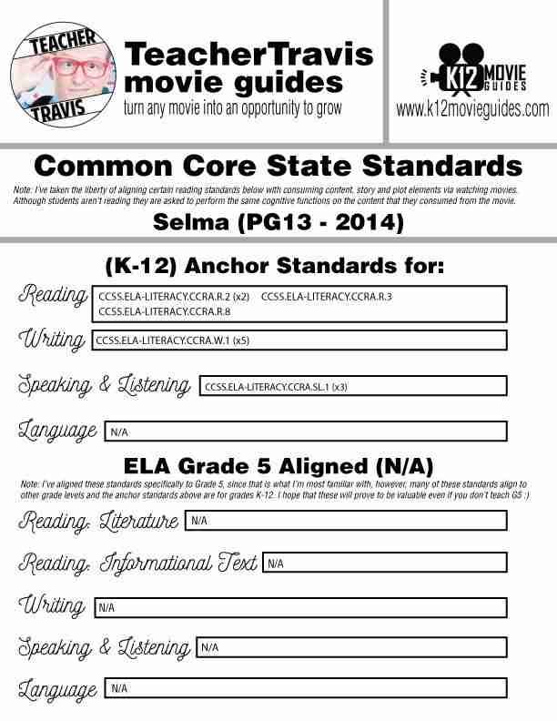 Selma Movie Guide | Questions | Worksheet | Google Forms (PG13 - 2014) CCSS Alignment