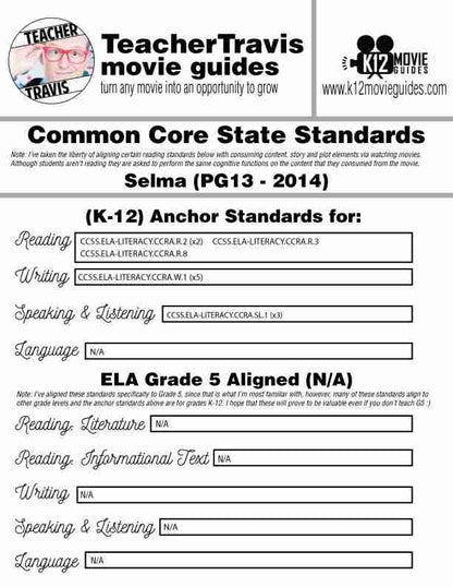 Selma Movie Guide | Questions | Worksheet | Google Forms (PG13 - 2014) CCSS Alignment