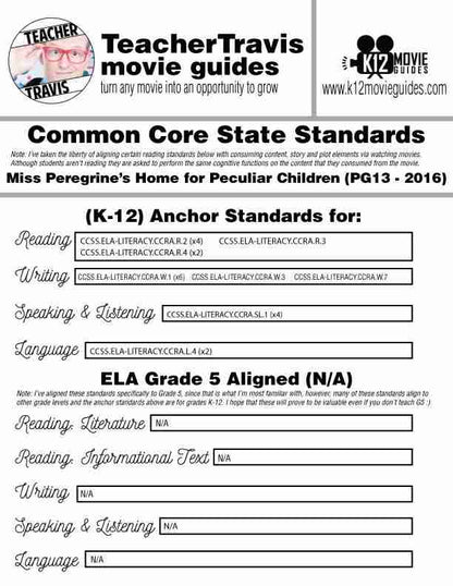 Miss Peregrine's Home For Peculiar Children Movie Guide (PG13 - 2016) CCSS