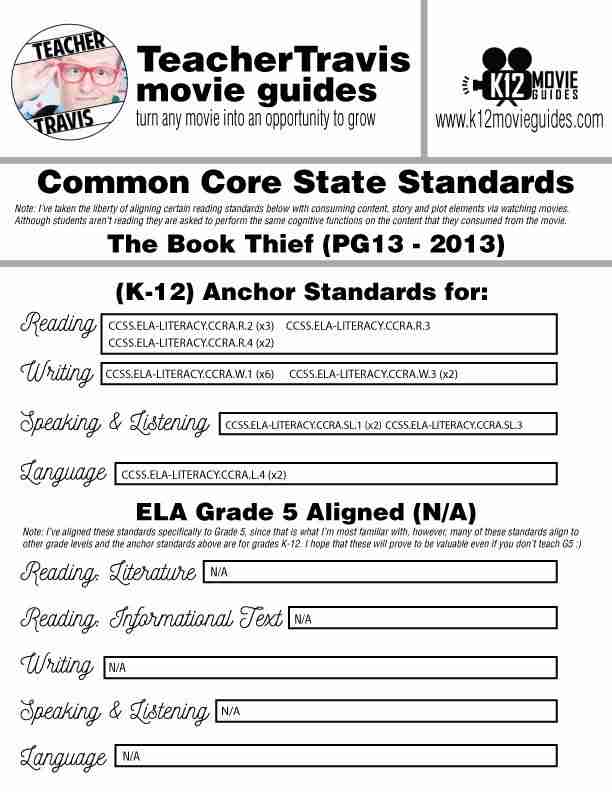 The Book Thief Movie Viewing Guide | Questions | Google Forms (PG13 - 2013) CCSS Alignment