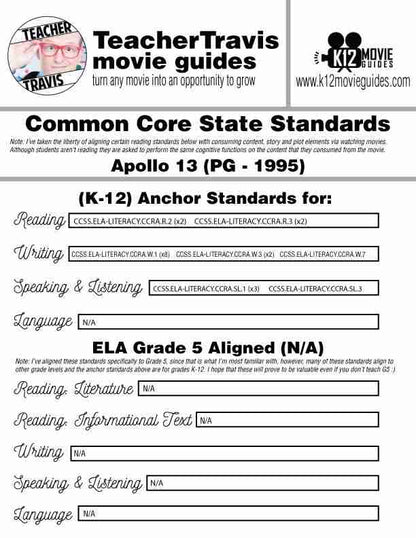 Apollo 13 Movie Guide | Questions | Worksheet | Google Form (PG - 1995) CCSS Alignment