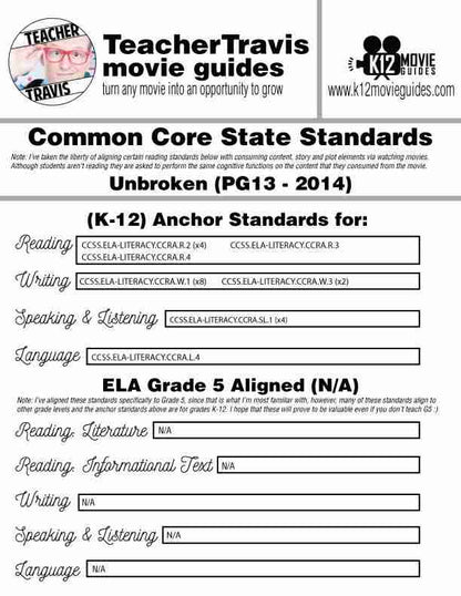 Unbroken Movie Guide | Questions | Worksheet | Google Slides (PG13 - 2014) CCSS