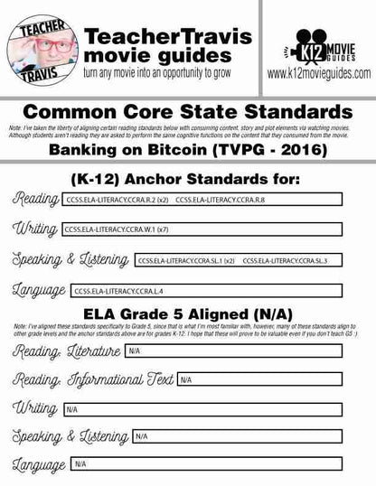 Banking on Bitcoin Movie Guide | Questions | Google Form (TVPG - 2016) CCSS Alignment