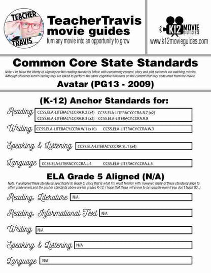 Avatar Movie Guide | Worksheet | Questions | Google Slides (PG13 - 2009) CCSS