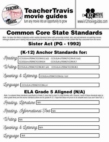 Sister Act Movie Guide | Questions | Google Slides (PG - 1992) CCSS