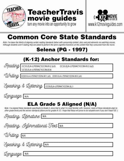 Selena Movie Guide in Spanish | Español | Mexican American (PG - 1997) CCSS