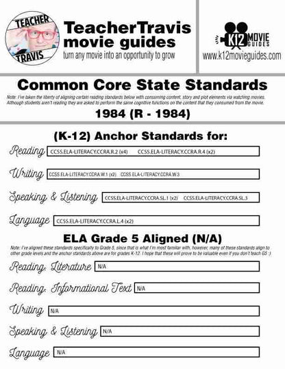 1984 Movie Viewing Guide | Questions | Worksheet | Google Form (R - 1984) CCSS