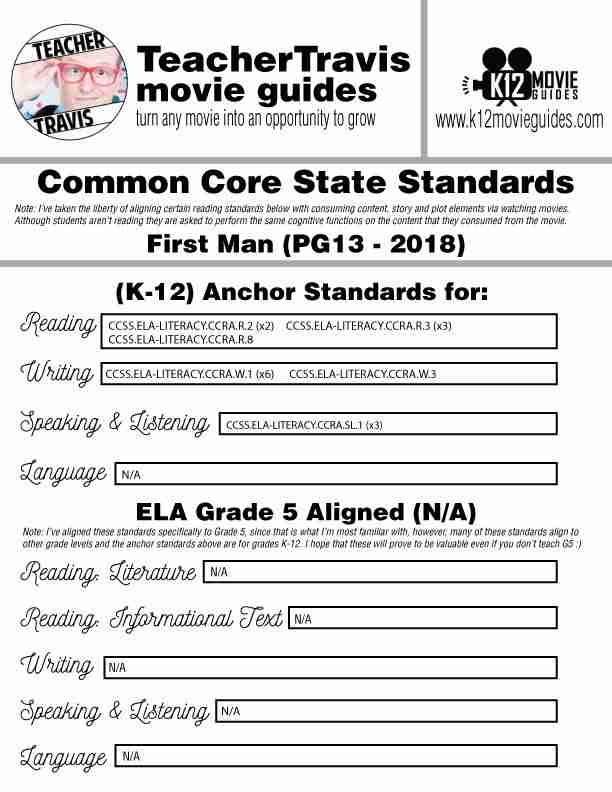 First Man Movie Guide | Questions | Worksheet | Google Form (PG13 - 2018) CCSS