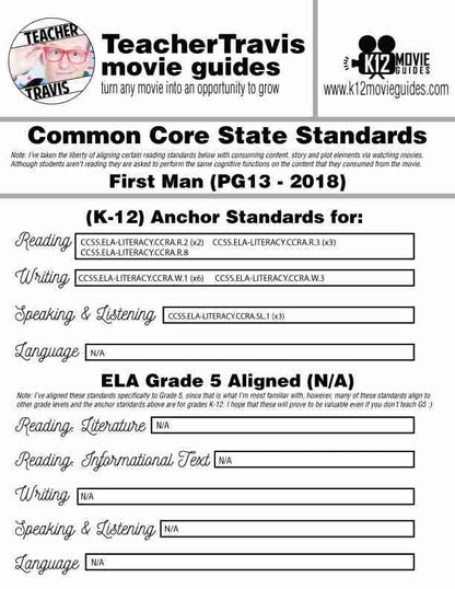 First Man Movie Guide | Questions | Worksheet | Google Form (PG13 - 2018) CCSS