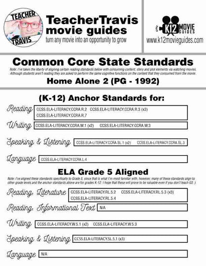 Home Alone 2 Movie Guide | Film Questions | Worksheet (PG - 1992) CCSS Alignment