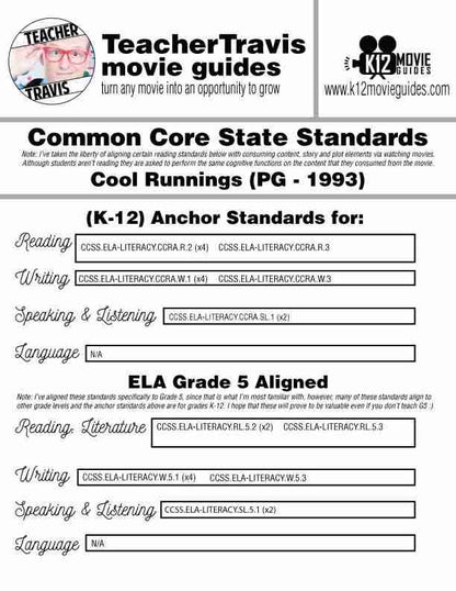 Cool Runnings Movie Guide | Questions | Worksheet | Google Slides (PG - 1993) CCSS