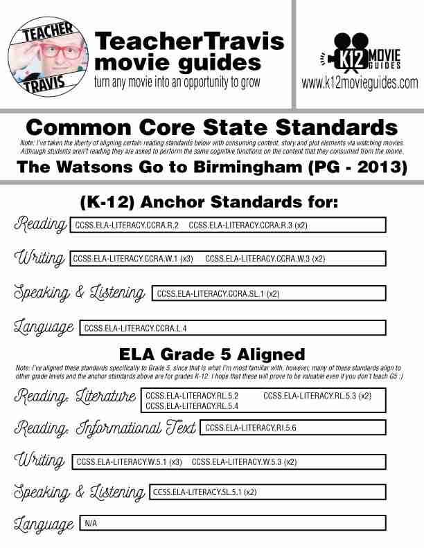 The Watsons Go to Birmingham Movie Guide | Questions | Google Form (PG - 2013) CCSS