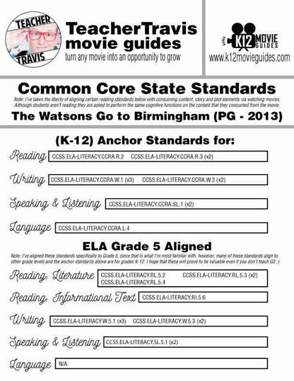 The Watsons Go to Birmingham Movie Guide | Questions | Google Form (PG - 2013) CCSS