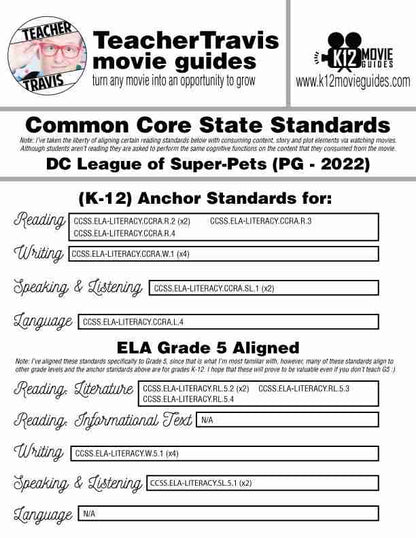 DC League of Super-Pets (PG - 2022) Movie Guide CCSS