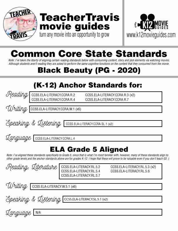 Black Beauty Movie Guide | Worksheet | Questions | Google Form (PG - 2020) CCSS