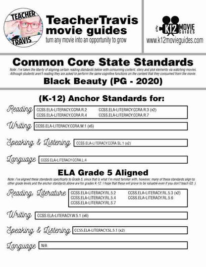 Black Beauty Movie Guide | Worksheet | Questions | Google Form (PG - 2020) CCSS