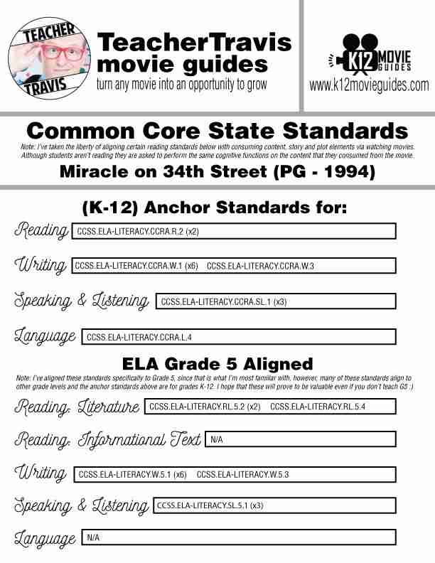 Miracle on 34th Street Movie Guide | Questions | Worksheet | Google (PG - 1994) CCSS