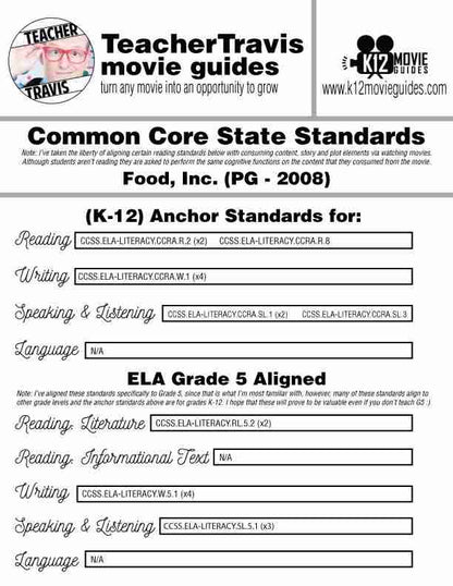 Food, Inc. Movie Guide | Questions | Worksheet | Google Form (PG - 2008) CCSS Alignment