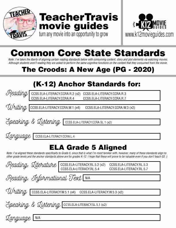 The Croods: A New Age Movie Guide | Worksheet | Questions | Google Classroom (PG - 2020) CCSS