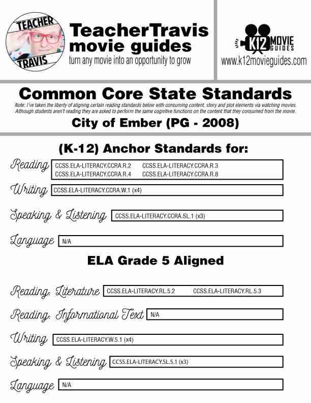 City of Ember Movie Guide | Questions | Worksheet | Google Form (PG - 2008) CCSS Alignment