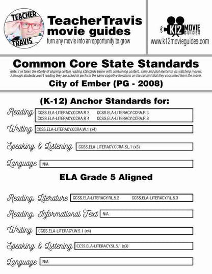 City of Ember Movie Guide | Questions | Worksheet | Google Form (PG - 2008) CCSS Alignment