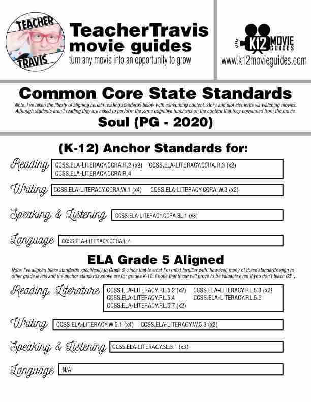 Soul Movie Guide in Spanish | Español | Alma | Worksheet | Questions (PG - 2020) | Sample