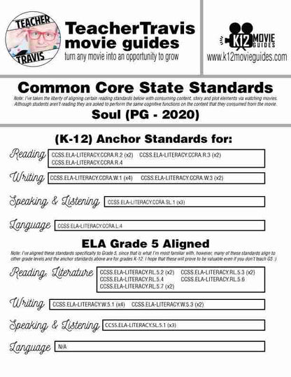 Soul Movie Guide in Spanish | Español | Alma | Worksheet | Questions (PG - 2020) | Sample