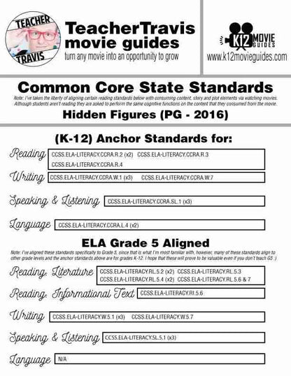 Hidden Figures Movie Guide | Questions | Worksheet | Google Forms (PG - 2016) CCSS Alignment