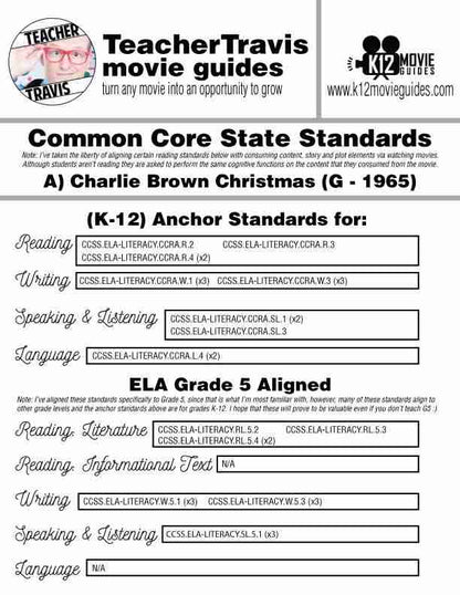 A Charlie Brown Christmas (1965) Movie Viewing Guide | Worksheet | Google Form CCSS