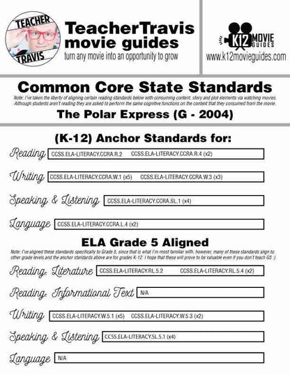 The Polar Express Movie Guide | Questions | Worksheet | Google Form (G - 2004) CCSS Alignment