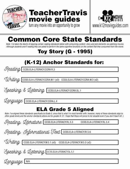 Toy Story Movie Guide | Questions | Worksheet | Google Form (G - 1995) CCSS Alignment