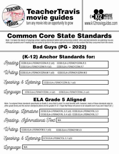 Bad Guys Movie Guide | Worksheet | Questions | Google Slides (PG - 2022) CCSS