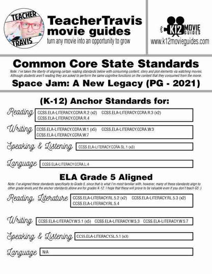 Space Jam: A New Legacy Movie Guide | Worksheet | Questions | Google (PG - 2021) CCSS