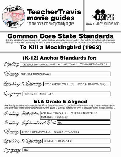 To Kill a Mockingbird (1962) Movie Guide | Questions | Worksheet | Google Slides | CCSS