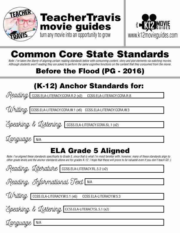 Before the Flood Documentary Movie Guide | Questions | Worksheet (PG - 2016) CCSS