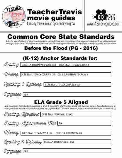 Before the Flood Documentary Movie Guide | Questions | Worksheet (PG - 2016) CCSS