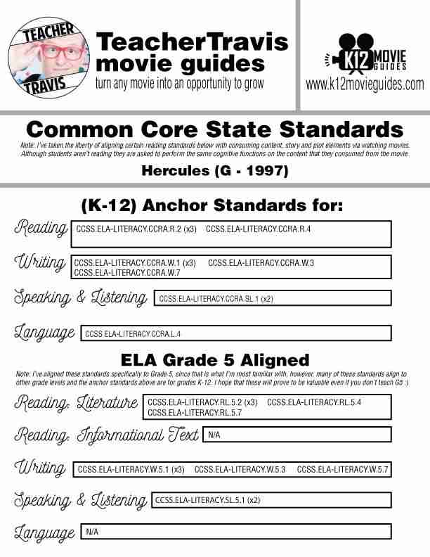 Hercules Movie Guide | Worksheet | Questions | Google Form (G - 1997) CCSS