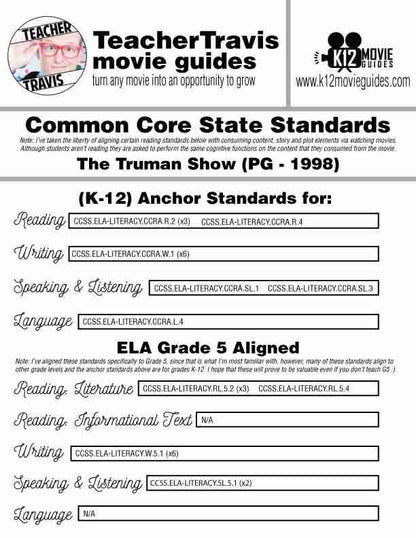 The Truman Show Movie Guide | Questions | Worksheet | Google (PG - 1998) CCSS