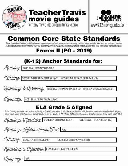 Frozen II Movie Guide | Questions | Worksheet (PG - 2019) CCSS Alignment