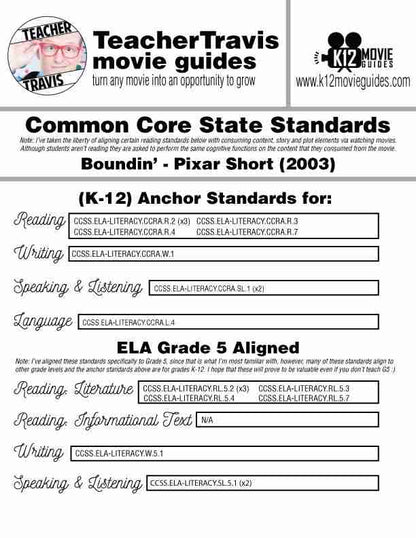 Boundin' Pixar Short Video Guide | Questions | Worksheet | Google Form (2003) CCSS