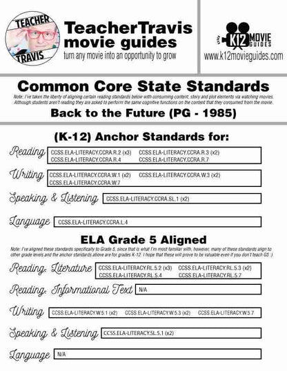 Back to the Future Movie Guide | Worksheet | Questions | Google Slides (PG - 1985) CCSS