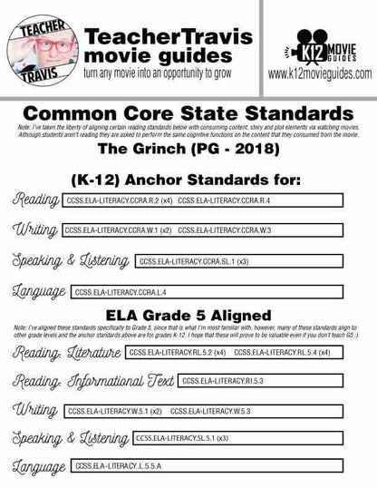 The Grinch Movie Guide | Questions | Worksheet | Google Form (PG - 2018) CCSS
