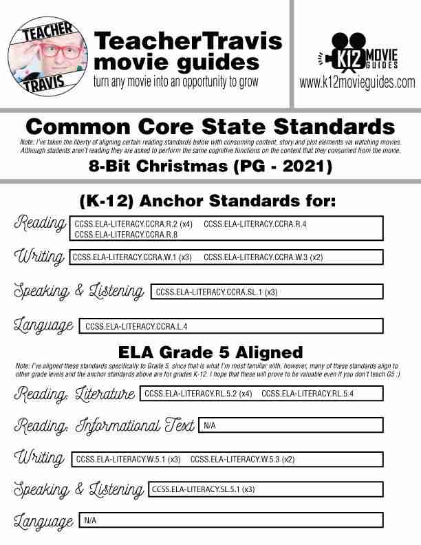 8-Bit Christmas Movie Guide | Worksheet | Questions | Google Slides (PG - 2021) CCSS