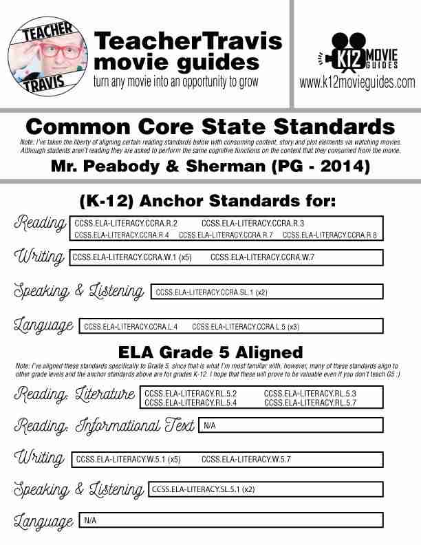 Mr. Peabody & Sherman Movie Guide | Worksheet | Questions | Google Slides (PG - 2014) CCSS