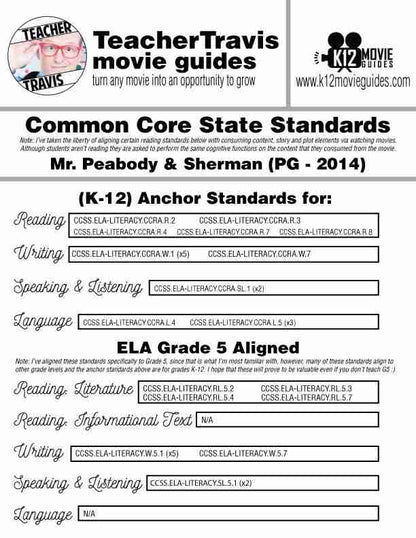 Mr. Peabody & Sherman Movie Guide | Worksheet | Questions | Google Slides (PG - 2014) CCSS