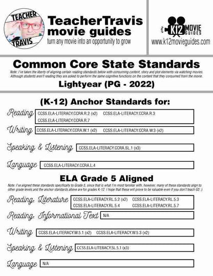 Lightyear Movie Guide | Worksheet | Questions | Google Slides (PG - 2022) CCSS